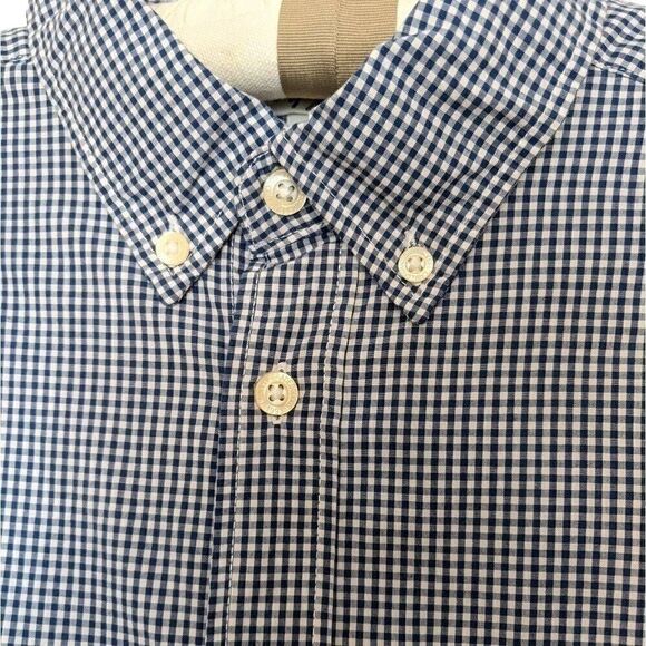 H&M L.O.G.G. MENS SIZE MED  BLUE & WHITE  CHECK LONG SLEEVE BUTTON DOWN SHIRT - Picture 2 of 11
